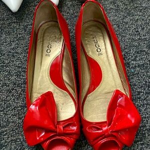 Hugo Boss Red Bow Flat Shoes